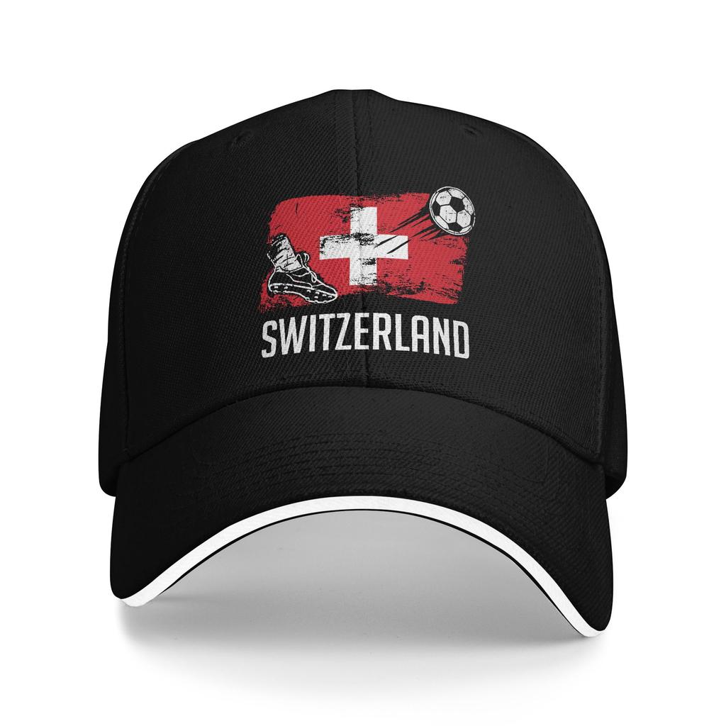 Unisex Women Swiss Switzerland Flag Hats Stylish Baseball Cap Sun Hat Golf Headewear Adjustable Fit