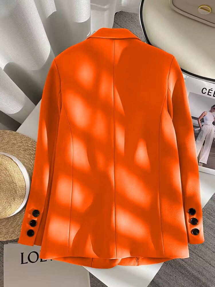 Женский пиджак в корейском стиле, свободного кроя, черный - Приталенный, блейзер маленького размера для весны и осени 2025.