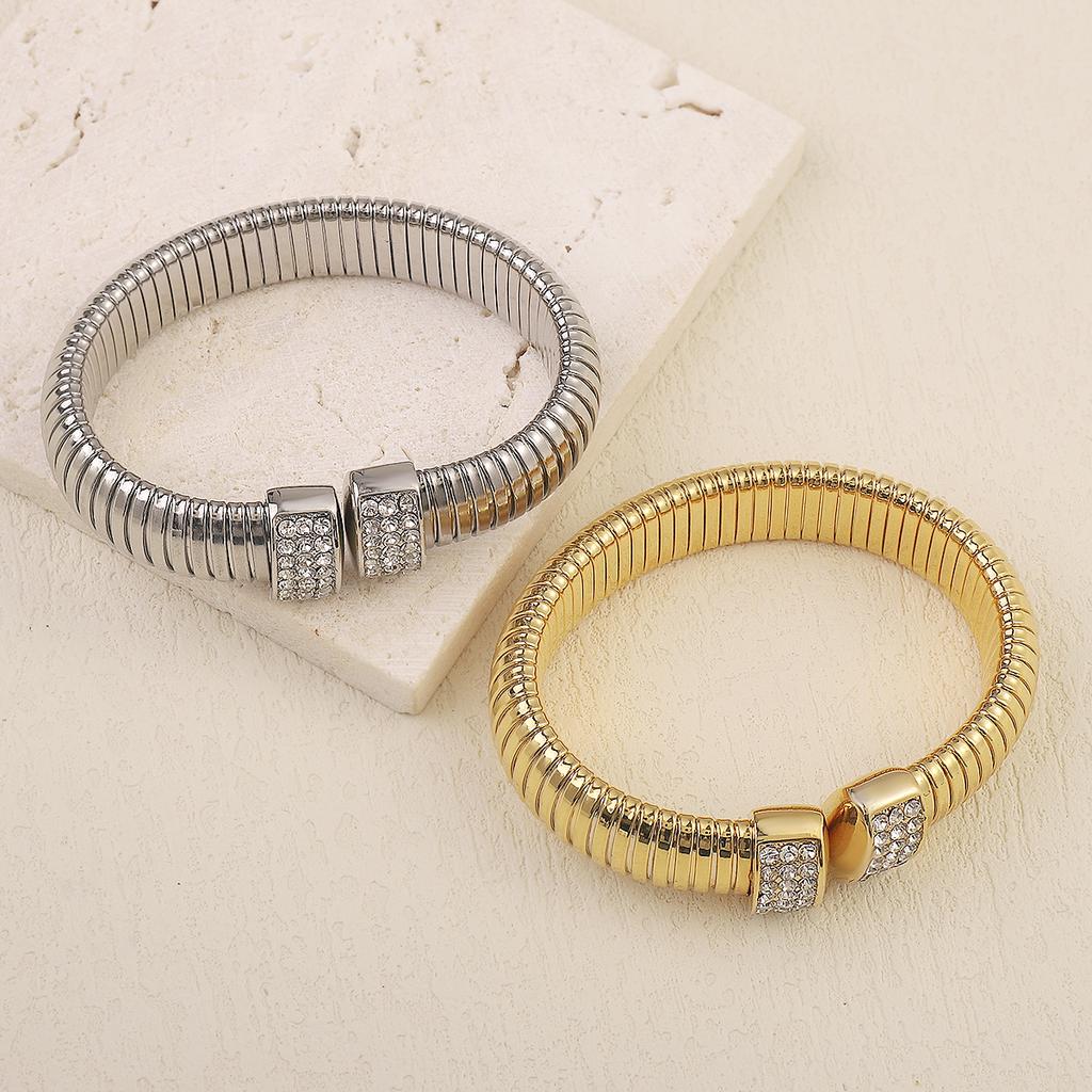 Легкий роскошный браслет из нержавеющей стали в полоску в стиле меньшинств, средне-древний винтажный браслет с текстурой в стиле хип-хоп, кубинский браслет