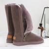 Winter Women Plus Velvet Long Snow Boots Warm Zipper Suede Leather Ladies Shoes Plush Fluffy Anti-cold Female Mid-calf Boots