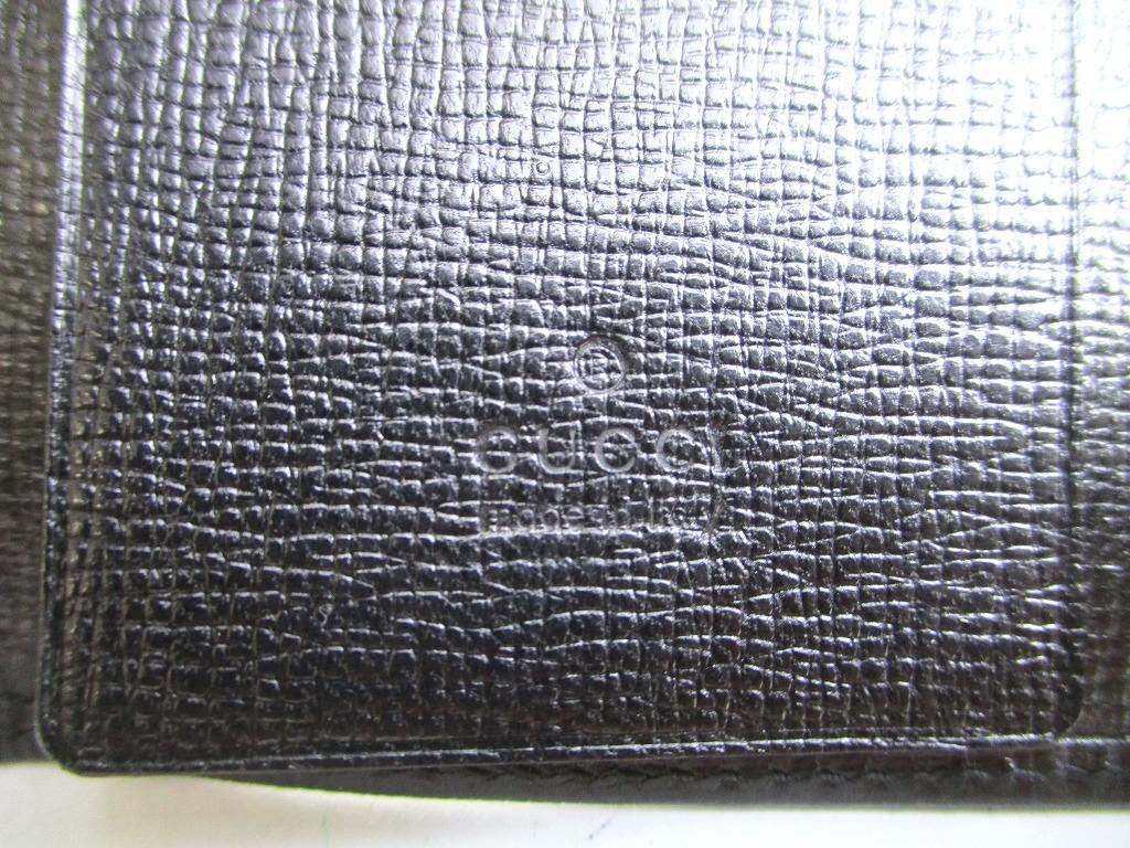 Authentic GUCCI Metal G Black Leather 6 Pics Key Chain #a905 Refurbished