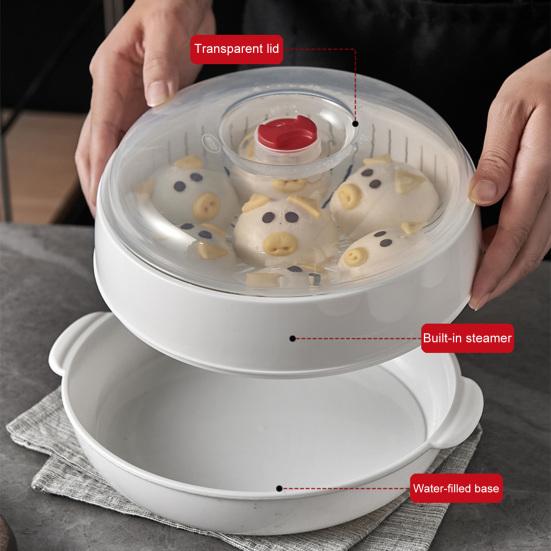 Микроволновая пароварка для овощей, пищевой прозрачный пластик, многоразовая кухонная пароварка для пельменей, овощей