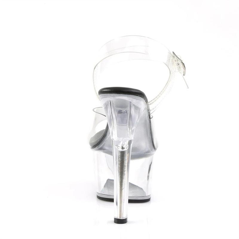 One-word buckle transparent high-heeled sandals for women 2025 summer new fashion stiletto sandals for women