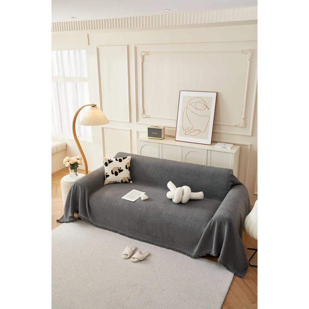 Подушка для дивана, пружинная, против кошачьих царапин, универсальный чехол для дивана, полотенце, кремовое, ветровое, сплошное цветное одеяло для дивана