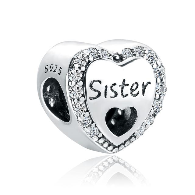 925 Sterling Silver Angel Mom Family Heart Series Shine Beads Fit Original Fashion Charms Bracelets Women DIY Jewelry