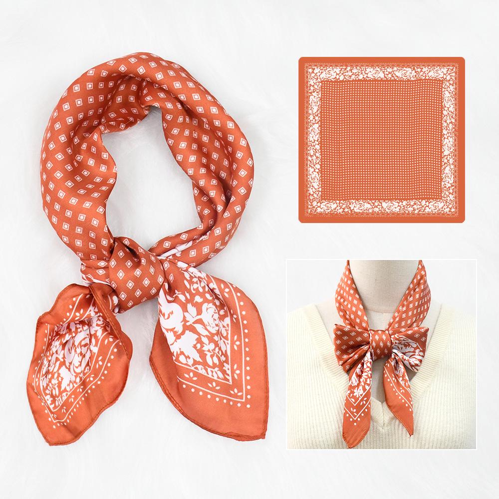 Женский новый модный шелковый шарф с имитацией атмосферы, защитный шарф для шеи, весна, лето, осень, квадратный шарф