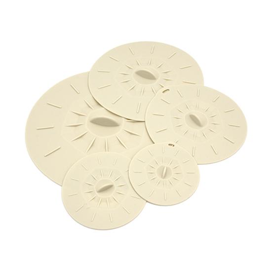 5Pcs Silicone Food Lid Set Leakproof Multi-Size Covers for Bowls Pots Skillets Heat-Resistant Microwave Oven Safe Frying Pan Lid