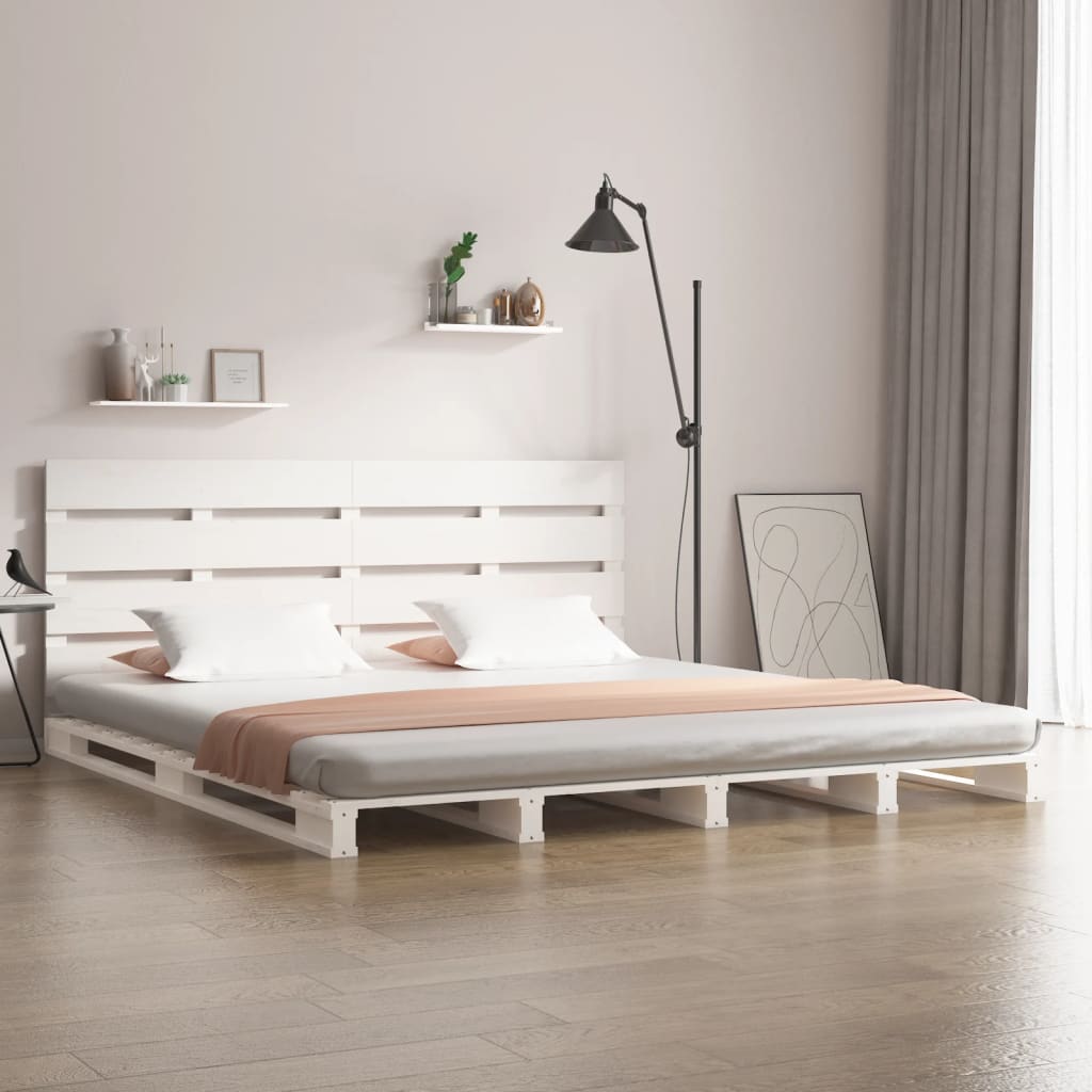 Vidaxl Rama Łóżka Bez Materaca, Biała, 140X200 Cm, Lite Drewno Sosnowe