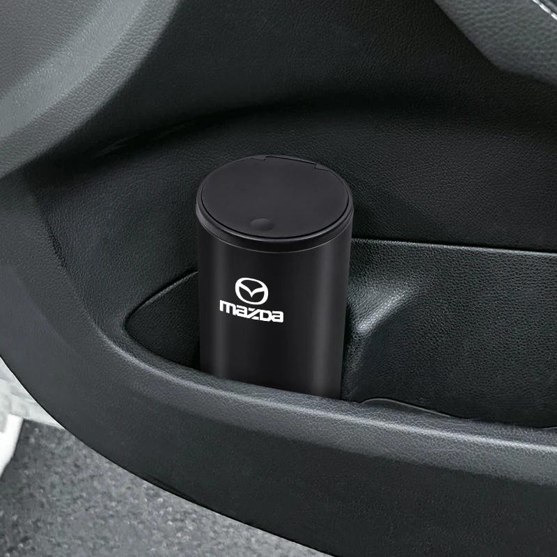 2025 Hot Car Cup Trash Can Aluminum Alloy Garbage Bin Ashtray For Mazda 2 6 3 CX5 CX80 CX70 CX90 MX30 CX60 CX50 CX30 BT50 e-TPV