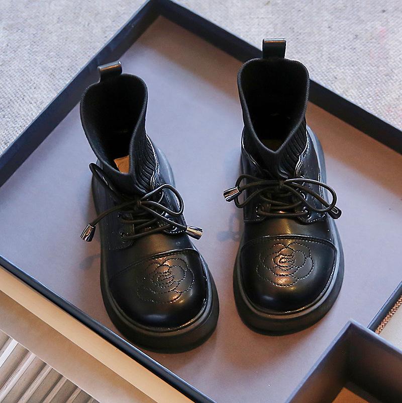 Маленькие кожаные ботинки новые детские иностранные ботинки