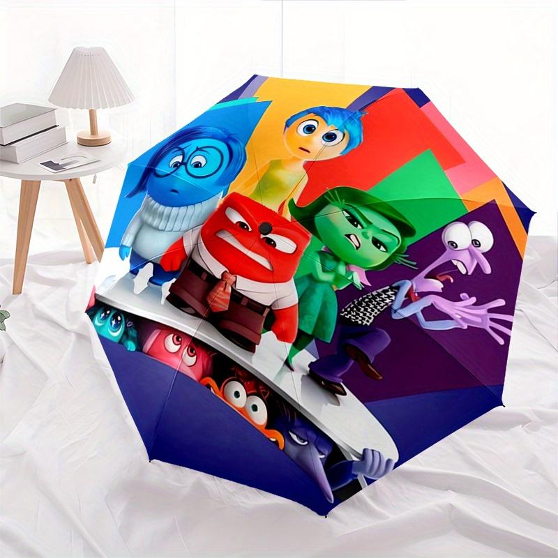 1pc Emotions,Inside Out Automatic Folding Umbrella: Compact 8-Bone Design Cartoon Outdoor Travel Companion, Business Umbrella, Christmas Val