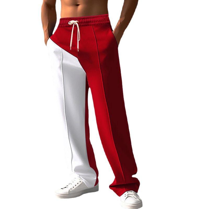 Новые мужские повседневные брюки, универсальный модный тренд, спортивные брюки, высококачественные мужские брюки с цветными блоками, повседневные