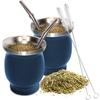 230ML 304 Stainless Steel Mate Cup Double Wall 8oz Portable Tea Mug Mate Gourd with Bombillas and Cleaning Brush