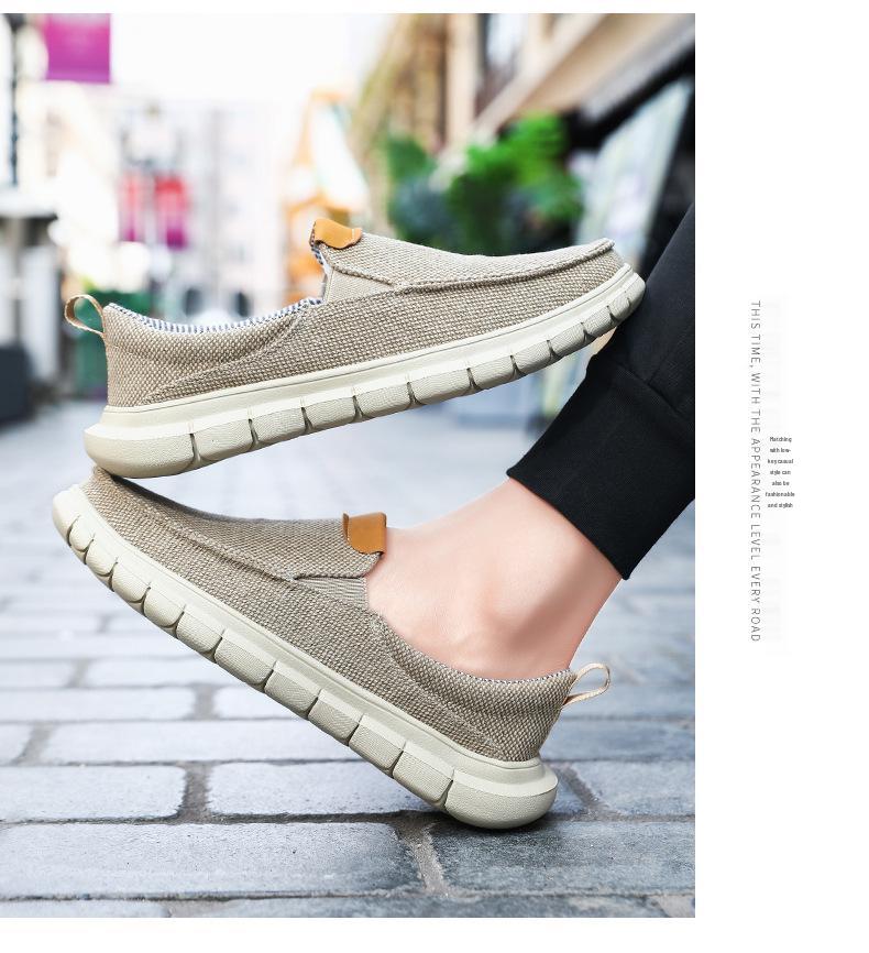 Мужские дышащие парусиновые слипоны, устойчивые к запаху и легкие, повседневная спортивная обувь для вождения, большой размер 47