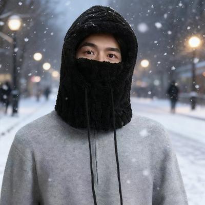 Флисовый балаклава Yousheng для женщин, зимний цельный комплект шапка-шарф, ветрозащитный, для катания на лыжах, с защитой лица, тепловой утеплитель шеи для холодной погоды