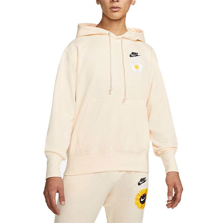 Nike Спортивный пуловер с капюшоном и вышивкой Daisy, мужские топы, бежевый DM4994-113