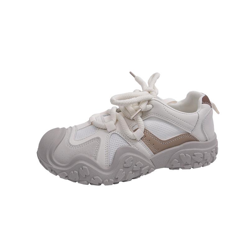 Круглый носок показывает маленькие и высокие кроссовки на толстой подошве для женщин 2025 новая летняя легкая и дышащая уродливая милая спортивная обувь