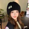 Hat Female Alphabet Labelled Wool Hat Winter Thermal Hat Student Versatile Ear Protector Knitted Hat