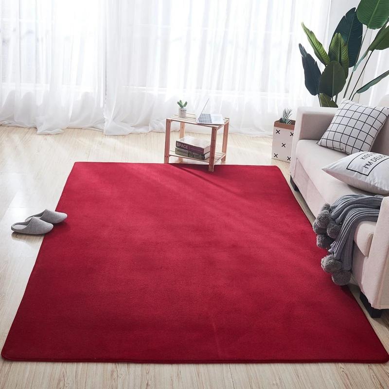 200x300cm Modern Solid Short Plush Carpet for Living Room Sofa Area Kids Bedroom Game Mat Balcony Coral Fleece Rug