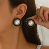 Niche Oil Drop Design Inlaid Pearl Earrings Versatile High-End Earrings