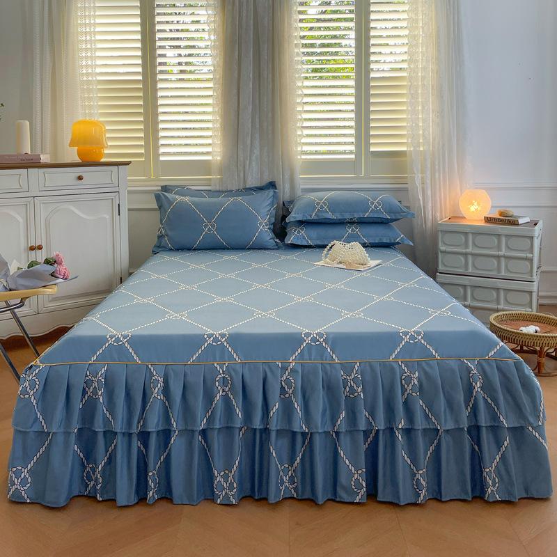 23 цвета, матовая нескользящая юбка-кровать, детская односпальная кровать, двуспальная кровать размера «queen-size», юбка кровати размера «king-size», защитный чехол для матраса/чехол, юбка-кровать с 2 наволочками