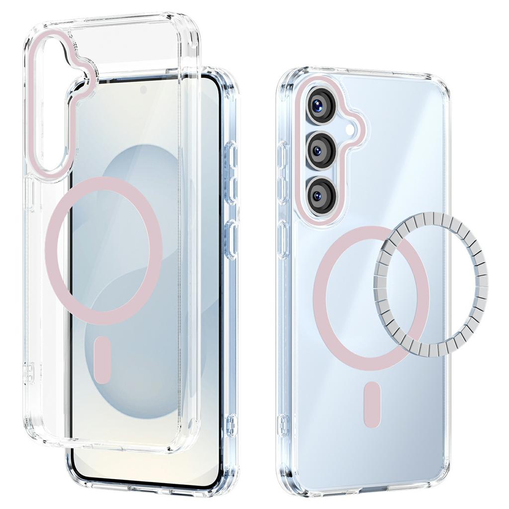 For Samsung Galaxy S25+ Case Compatible with MagSafe Anti Scratch Clear TPU PC Phone Back Cover