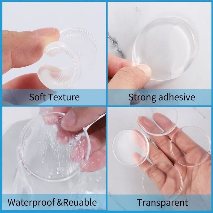 Дверные упоры - 6 шт. - Силикон - Прозрачный - Диаметр 50 мм