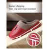 Men Women Waterproof PU Leather Winter Warm Plush Home Shoes House Slippers Indoor Anti-Skid