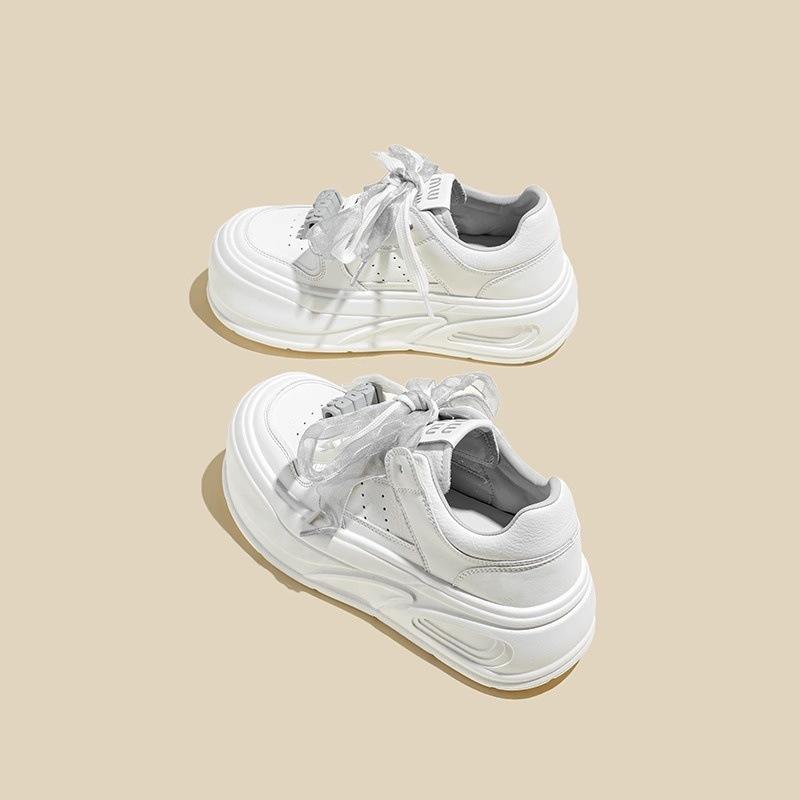 Туфли Gu Yunshu на толстой подошве белого цвета, повседневные туфли на толстой подошве для женщин 2025 года, новая корейская версия универсального персонализированного кабана