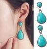 Bohemian Retro Turquoise Pendant Earrings Women Geometric Dangle Earrings National Style Pendant Jewelry Gifts
