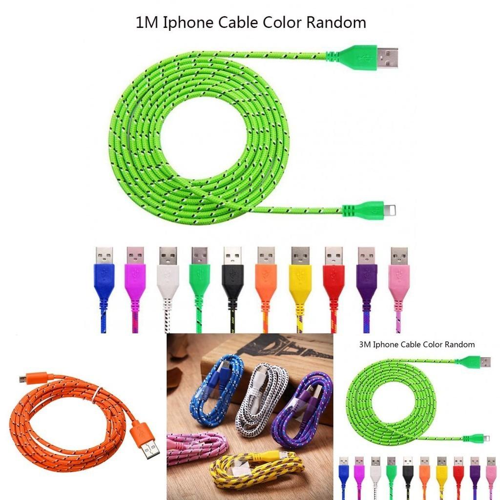 1м 2м 3м Нейлоновый плетеный Micro USB кабель-зарядка для Android iPhone телефона мобильного