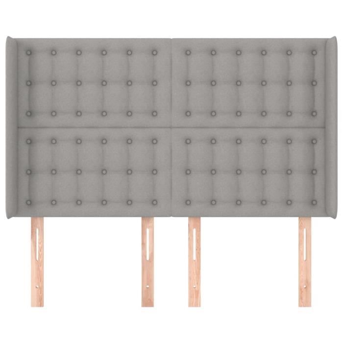 VidaXL Headboard with Ears Light Grey 147x16x118-128 Cm Fabric3120012