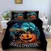 Halloween Horror Pumpkin King Queen Duvet Cover Night Witch Bedding Set Bat Moon Quilt Cover 2/3Pcs Polyester Comforter Cover