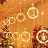 USB Elk Snowman Curtain String Lights Christmas Fairy Garland LED Lights for New Year Wedding Party Home Bedroom Decoration
