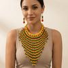 Handmade Necklace Earrings Set Wood Tassel Necklace Elegant Ear Studs  Ladies