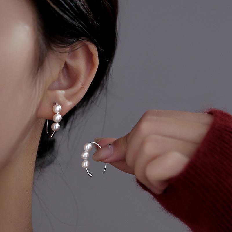 Элегантные серьги с жемчугом из серебра 925 пробы с гипоаллергенными крючками
