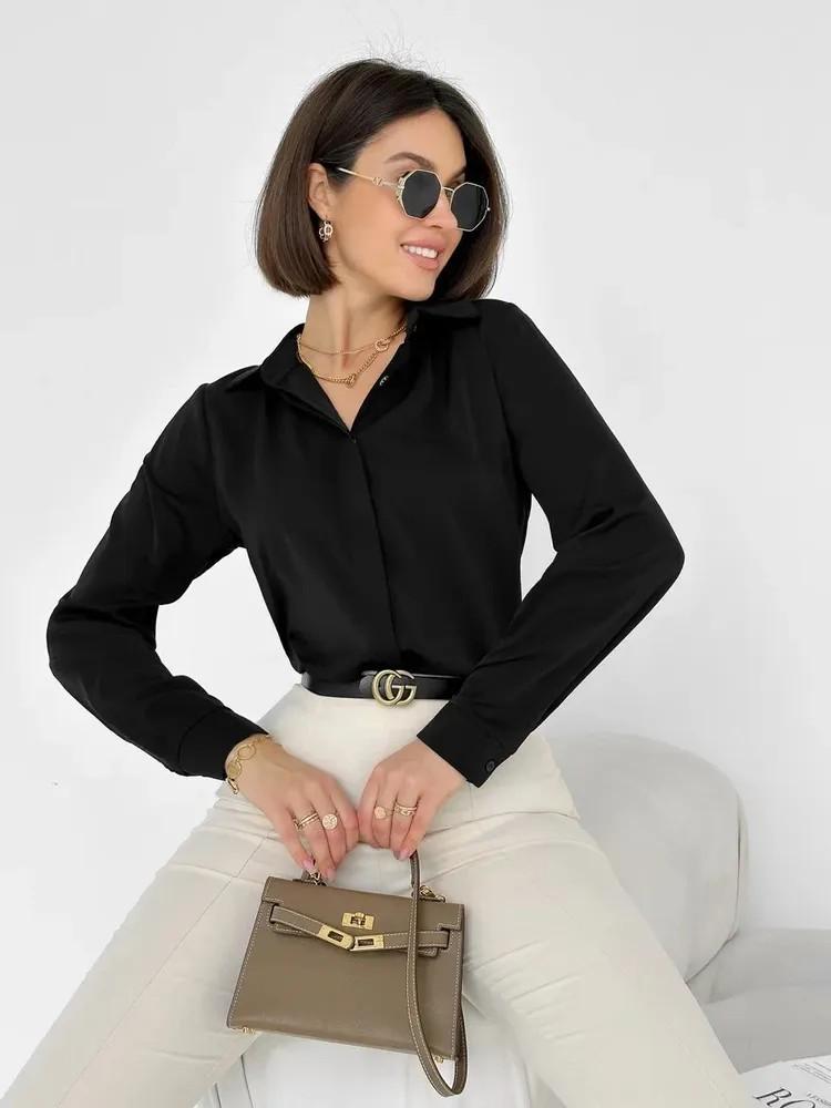 Европейско-американская приталенная рубашка с длинным рукавом: Элегантный и современный