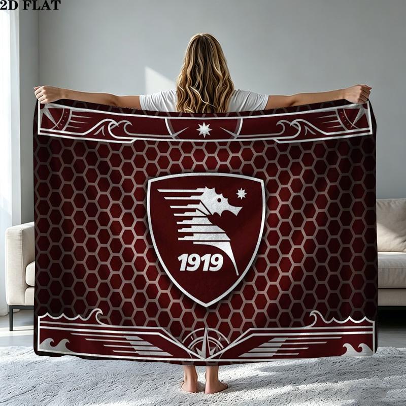US Salernitana 1919 Print Flannel Blanket High Quality Warm Comfortable Cover for All Seasons Perfect for Gifts Home Decor