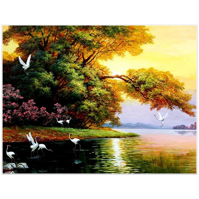 Алмазная картина Пейзаж Весна 5D Алмазная вышивка Мозаика Вышивка крестом Зимний домашний декор Подарок