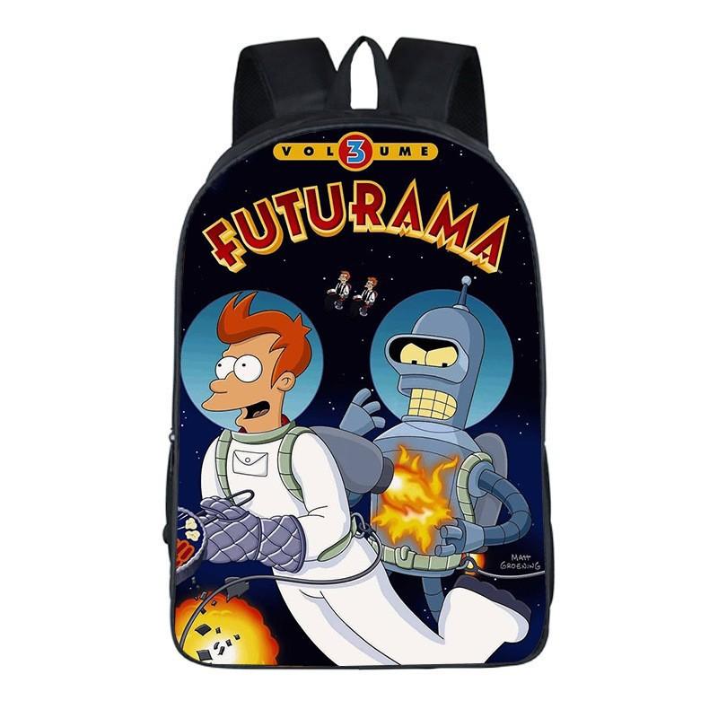 Школьный рюкзак Futurama Начальная и средняя школа Большая вместимость Многослойный Многофункциональный рюкзак Рюкзак для путешествий на открытом воздухе