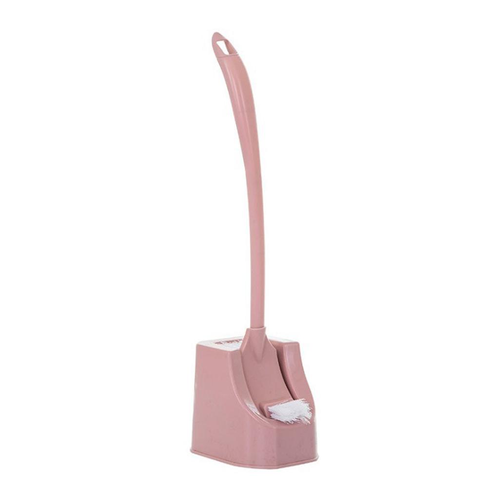 Long-handled Sanitary Brush Cleaning Curved Corner Toilet Brush with Base