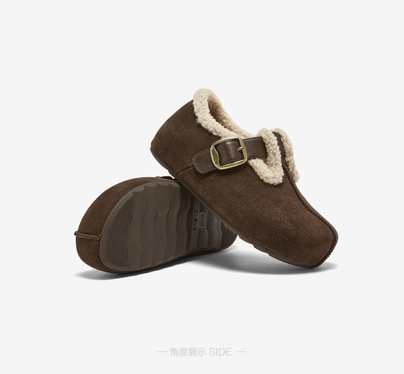 Best 25 Winter Shopping Mall Same Style Boken Shoes Retro Plush Casual Women's Single Shoes B9526DM5