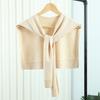 Korean Knitted Shawl Air-Conditioned Room Female Blouse Shoulders Fake Collar Cape Knotted Scarf Solid Color Neck Guard Scarve