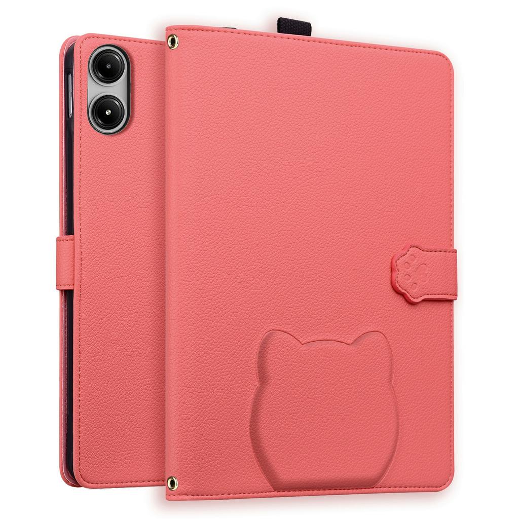 Для Xiaomi Poco Pad M1 Кошелек-чехол Кожаная подставка Настольная крышка с держателем для стилуса, 3D-эффект Кошачий узор