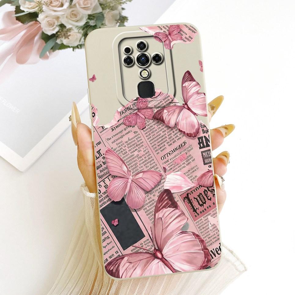 For Tecno Camon 16 CE7 16 Pro 16 Premier CE9 Phone Case Bow Pattern Flower Butterfly Girly Back Cover Silicone Soft Casing