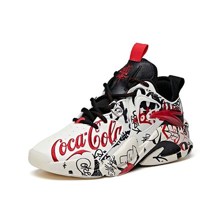 Anta Мужские ретро-кеды Coca Cola Co Branded Повседневные папины кроссовки Белый Красный Черный 112018088S-1