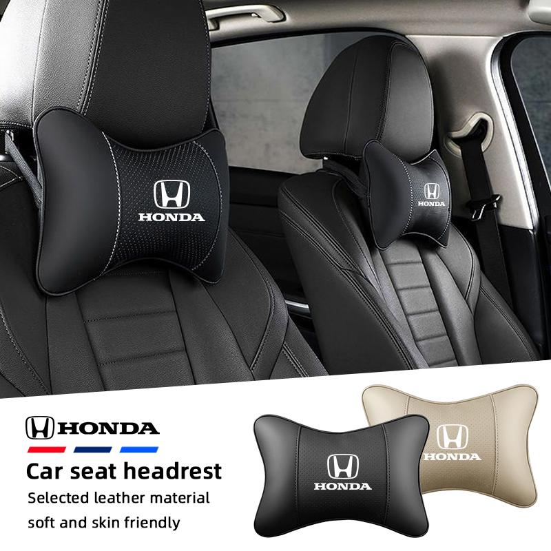 AUJ5 1Pcs Car Seat Headrest Leather Head Support Neck Pillow For Honda Civic Fit Jazz Accord Pilot CRV Odyssey Passport City Shuttle