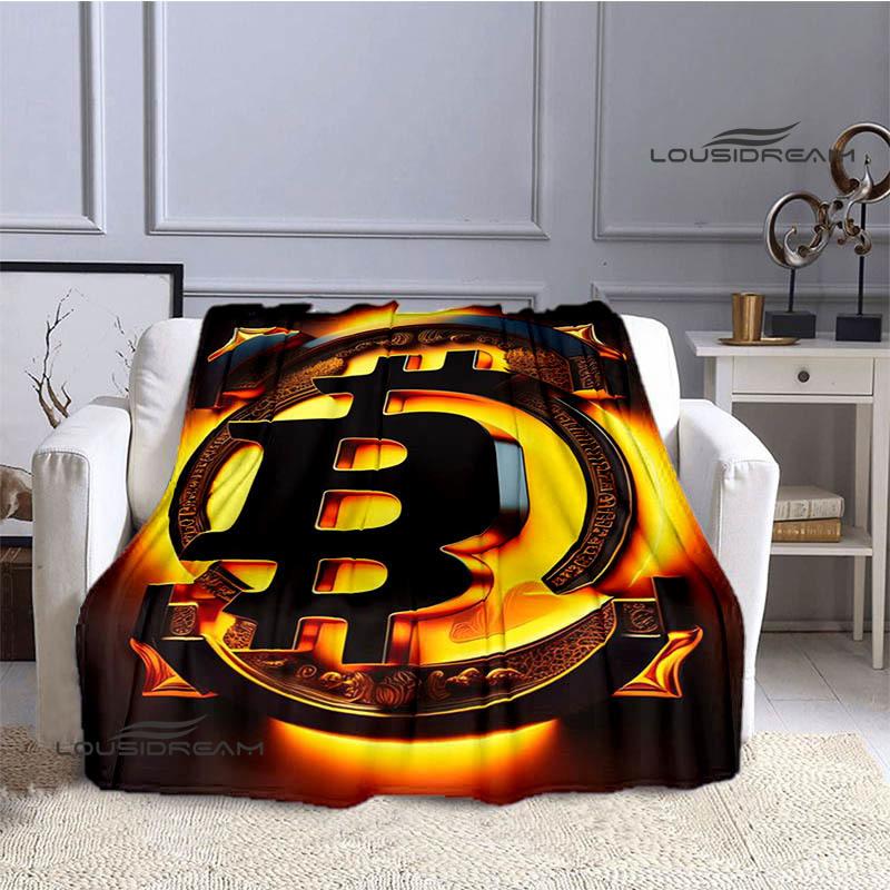 Bitcoin Fashion Printed Blanket Kids Warm Blanket Flannel Soft Cozy Blanket Sofa Bed Blanket Travel Blanket Birthday Gift