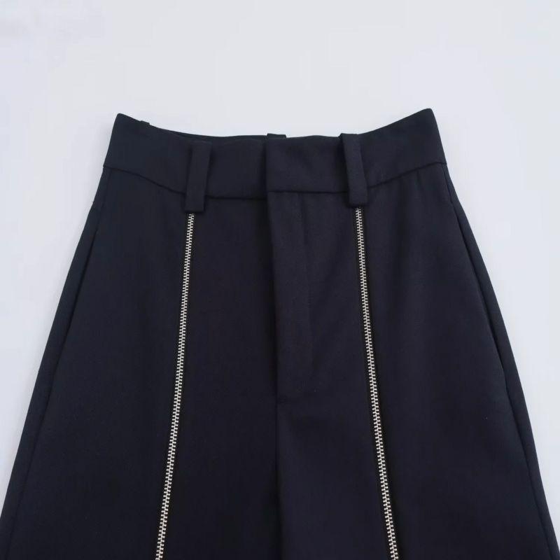Fashion Style 2024 Autumn New Female Stylish All-Match Ornaments Zipper Ornament Straight-leg Casual Pants 8484683