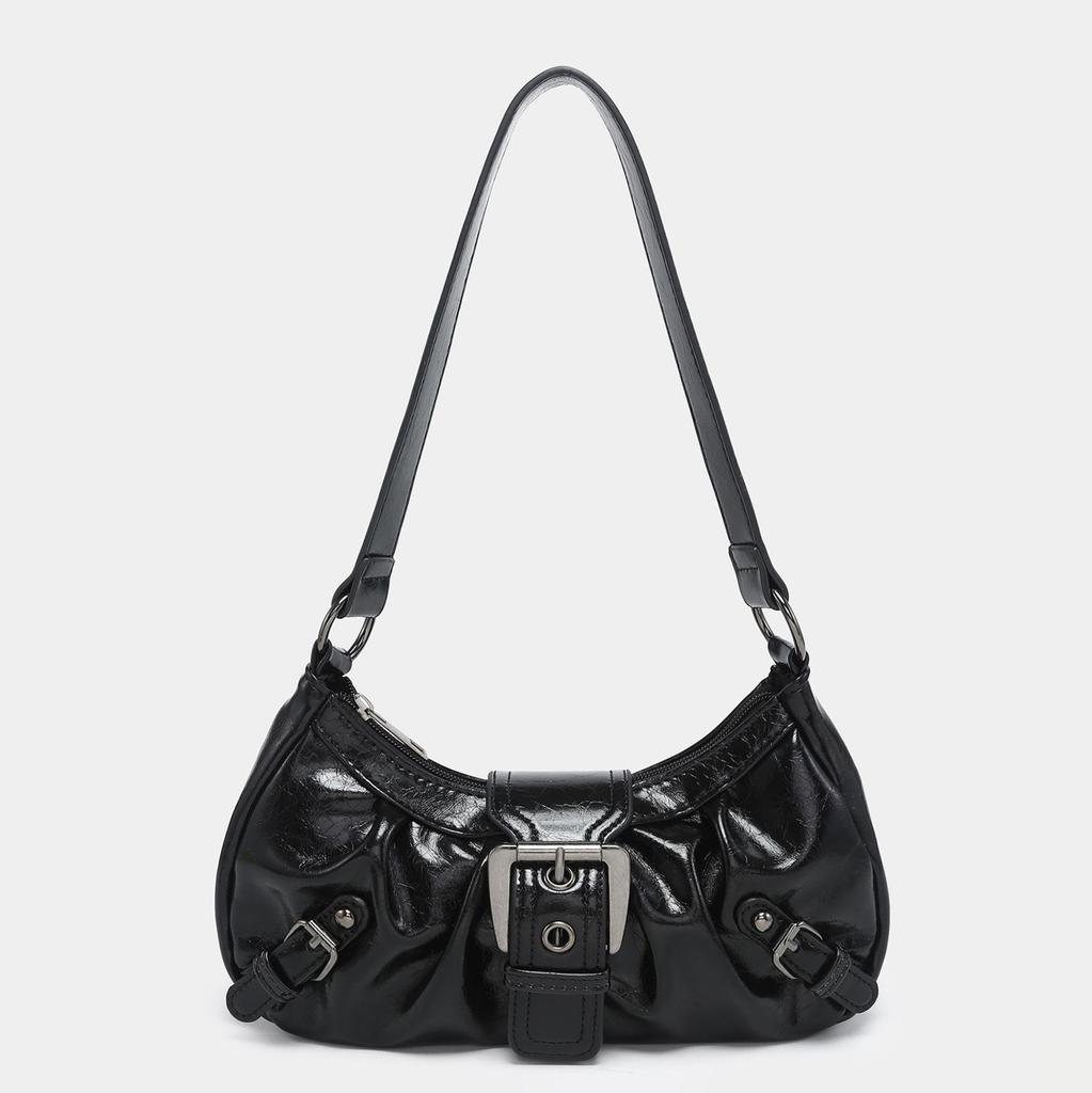 2024 Spring Retro Y2K Wasteland Style Two-Tone Leather Shoulder Bag